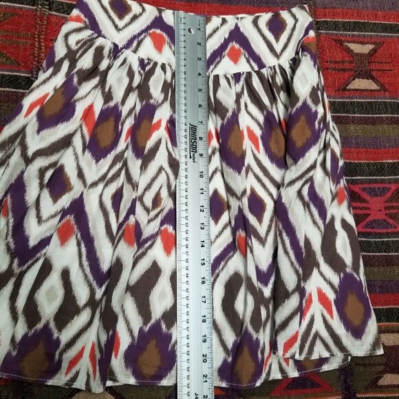 Necessary Objects Women's Geometric Wide Hem Skirt Knee Length W Pockets Waist28 - Picture 5 of 5